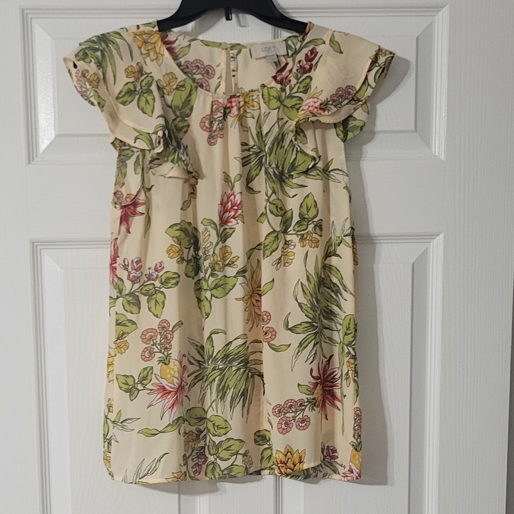 LOFT Cream Floral Kids Dress